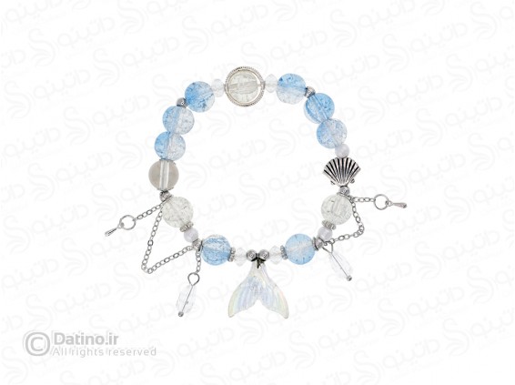 عکس دستبند مهره ای کریستالی طرح پری دریایی 19877 - انواع مدل دستبند مهره ای کریستالی طرح پری دریایی 19877