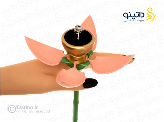 عکس جعبه انگشتر طرح شاخه گل رز جاودان بازشو 19921 - انواع مدل جعبه انگشتر طرح شاخه گل رز جاودان بازشو 19921