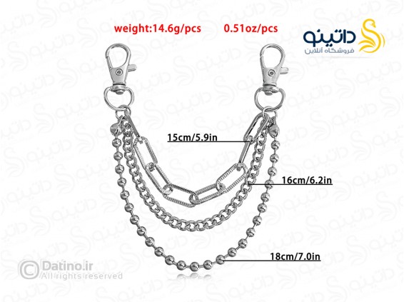 عکس آویز بند کفش زنانه طرح زنجیر سه لایه 20157 - انواع مدل آویز بند کفش زنانه طرح زنجیر سه لایه 20157