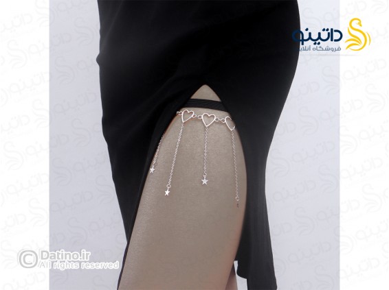 عکس زنجیر ران زنانه طرح آویز قلب و ستاره 20158 - انواع مدل زنجیر ران زنانه طرح آویز قلب و ستاره 20158