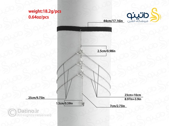 عکس زنجیر ران زنانه چند لاین طرح آویز پروانه 20160 - انواع مدل زنجیر ران زنانه چند لاین طرح آویز پروانه 20160