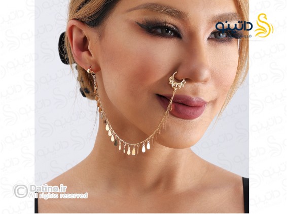 عکس پیرسینگ بینی زنجیردار طرح آویز قطره آب 20167 - انواع مدل پیرسینگ بینی زنجیردار طرح آویز قطره آب 20167