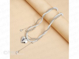 گردنبند زنانه طرح قلب آویز ماه و خورشید 20173