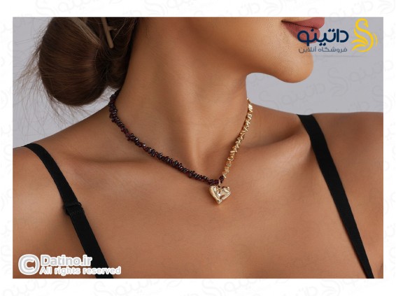 عکس گردنبند زنانه لوکس طرح قلب فانتزی 20174 - انواع مدل گردنبند زنانه لوکس طرح قلب فانتزی 20174