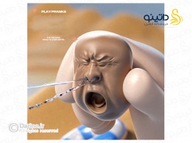 ابزار شوخی آب پاش طرح صورت خمیازه کش 20191