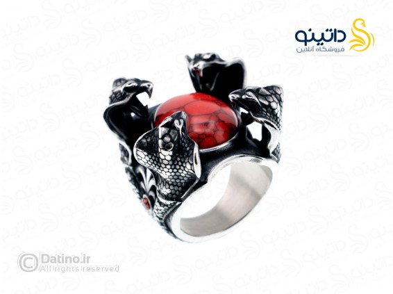 عکس انگشتر مردانه نگین دار طرح مار 20311 - انواع مدل انگشتر مردانه نگین دار طرح مار 20311