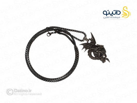 عکس گردنبند مردانه طرح اسکلت و پرواز اژدها 20317 - انواع مدل گردنبند مردانه طرح اسکلت و پرواز اژدها 20317