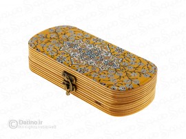 جعبه چوبی رزین مستطیلی طرح تذهیب اسلیمی 20330