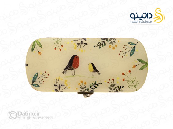 عکس جعبه چوبی رزین مستطیلی طرح پرنده 20332 - انواع مدل جعبه چوبی رزین مستطیلی طرح پرنده 20332
