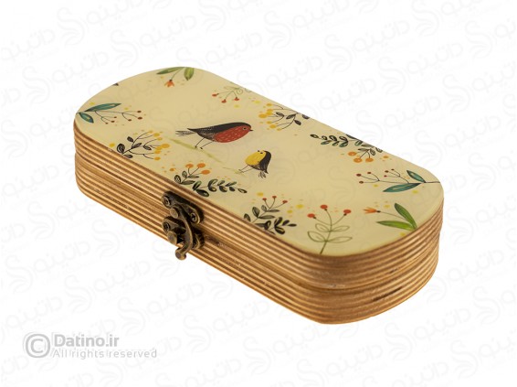عکس جعبه چوبی رزین مستطیلی طرح پرنده 20332 - انواع مدل جعبه چوبی رزین مستطیلی طرح پرنده 20332