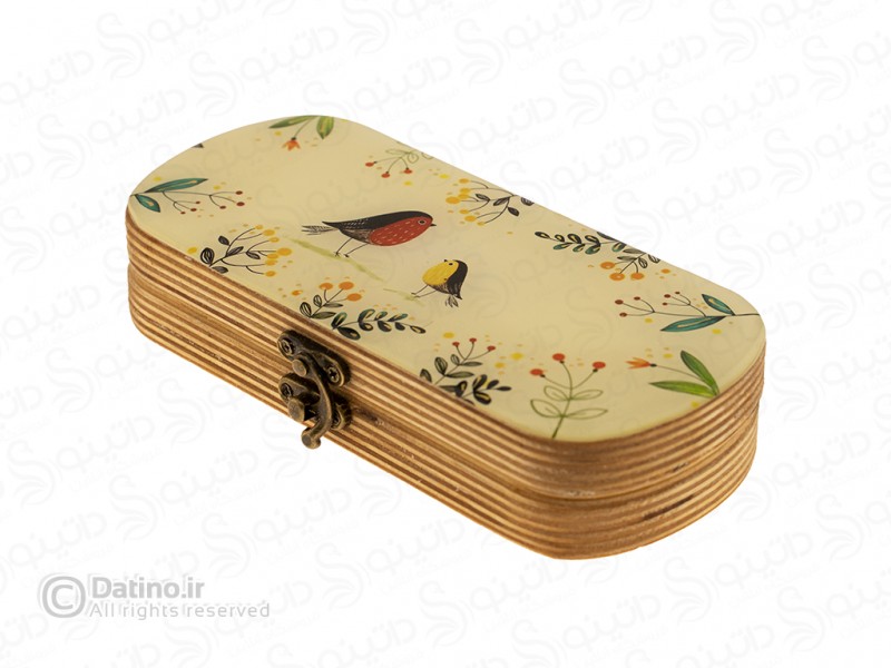 عکس جعبه چوبی رزین مستطیلی طرح پرنده 20332 - انواع مدل جعبه چوبی رزین مستطیلی طرح پرنده 20332