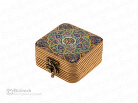 جعبه چوبی رزین مربعی طرح کاشی کاری اسلیمی 20334