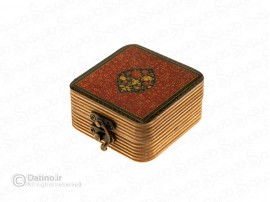 جعبه چوبی رزین مربعی طرح نقش فرش ایرانی 20335