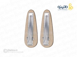 گیره مو زنانه چوب و رزین طرح رز سفید زرکوب سایز متوسط 20357