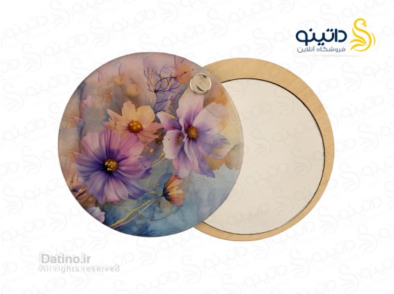 عکس آینه جیبی رزین مدل دو رو طرح گل 20366 - انواع مدل آینه جیبی رزین مدل دو رو طرح گل 20366