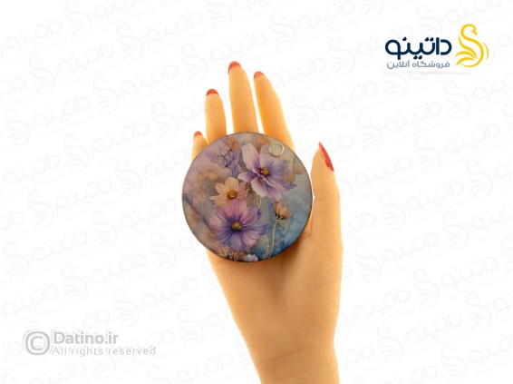 عکس آینه جیبی رزین مدل دو رو طرح گل 20366 - انواع مدل آینه جیبی رزین مدل دو رو طرح گل 20366