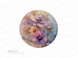 آینه جیبی رزین مدل دو رو طرح گل 20366