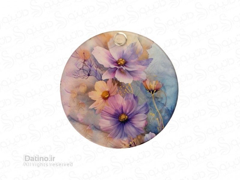 عکس آینه جیبی رزین مدل دو رو طرح گل 20366 - انواع مدل آینه جیبی رزین مدل دو رو طرح گل 20366