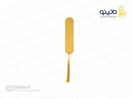 بوکمارک چوبی رزین طرح گل طلایی 20367