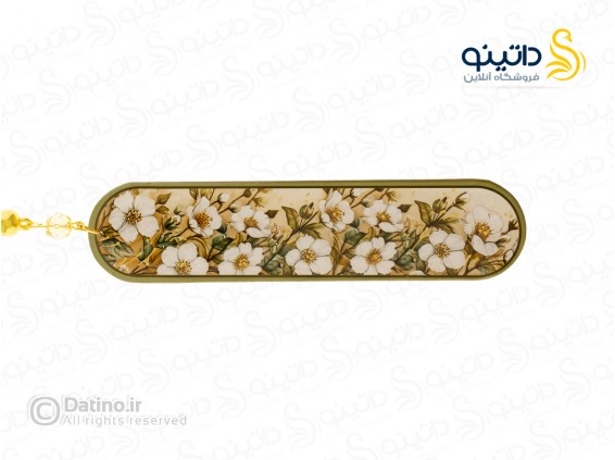 عکس بوکمارک چوبی رزین طرح گل طلایی 20367 - انواع مدل بوکمارک چوبی رزین طرح گل طلایی 20367