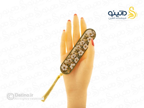 عکس بوکمارک چوبی رزین طرح گل طلایی 20367 - انواع مدل بوکمارک چوبی رزین طرح گل طلایی 20367