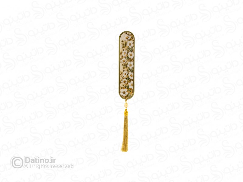 عکس بوکمارک چوبی رزین طرح گل طلایی 20367 - انواع مدل بوکمارک چوبی رزین طرح گل طلایی 20367