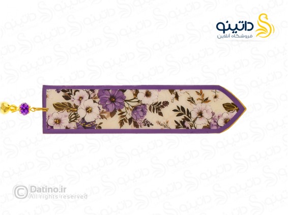 عکس بوکمارک چوبی رزین طرح گل بنفش 20368 - انواع مدل بوکمارک چوبی رزین طرح گل بنفش 20368