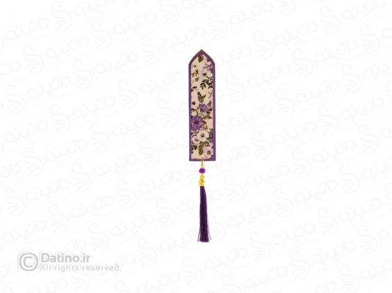 عکس بوکمارک چوبی رزین طرح گل بنفش 20368 - انواع مدل بوکمارک چوبی رزین طرح گل بنفش 20368