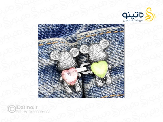 عکس گیره کوچک کننده سایز شلوار طرح خرس عاشق نگین دار 20580 - انواع مدل گیره کوچک کننده سایز شلوار طرح خرس عاشق نگین دار 20580