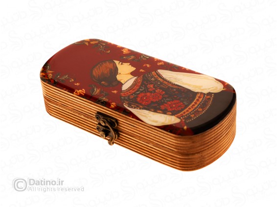 عکس جعبه چوبی رزین مستطیلی طرح بانو 20599 - انواع مدل جعبه چوبی رزین مستطیلی طرح بانو 20599