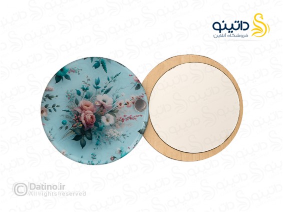 عکس آینه جیبی رزین مدل دو رو طرح دسته گل بهاری طرح زرکوب 20604 - انواع مدل آینه جیبی رزین مدل دو رو طرح دسته گل بهاری طرح زرکوب 20604