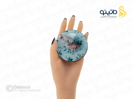 عکس آینه جیبی رزین مدل دو رو طرح دسته گل بهاری طرح زرکوب 20604 - انواع مدل آینه جیبی رزین مدل دو رو طرح دسته گل بهاری طرح زرکوب 20604