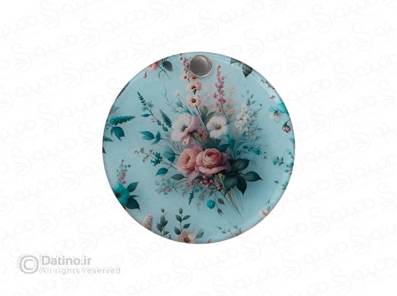 عکس آینه جیبی رزین مدل دو رو طرح دسته گل بهاری طرح زرکوب 20604 - انواع مدل آینه جیبی رزین مدل دو رو طرح دسته گل بهاری طرح زرکوب 20604