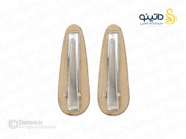 گیره مو زنانه چوب و رزین طرح گل سوسن زرکوب سایز متوسط 20605