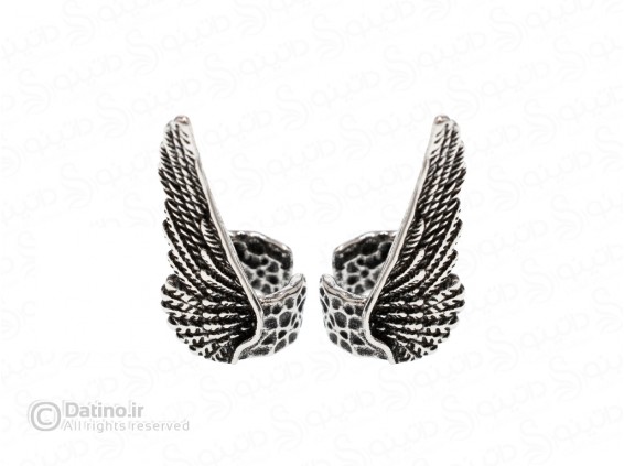عکس گوشواره استیل طرح بال فرشته لوکس 20629 - انواع مدل گوشواره استیل طرح بال فرشته لوکس 20629