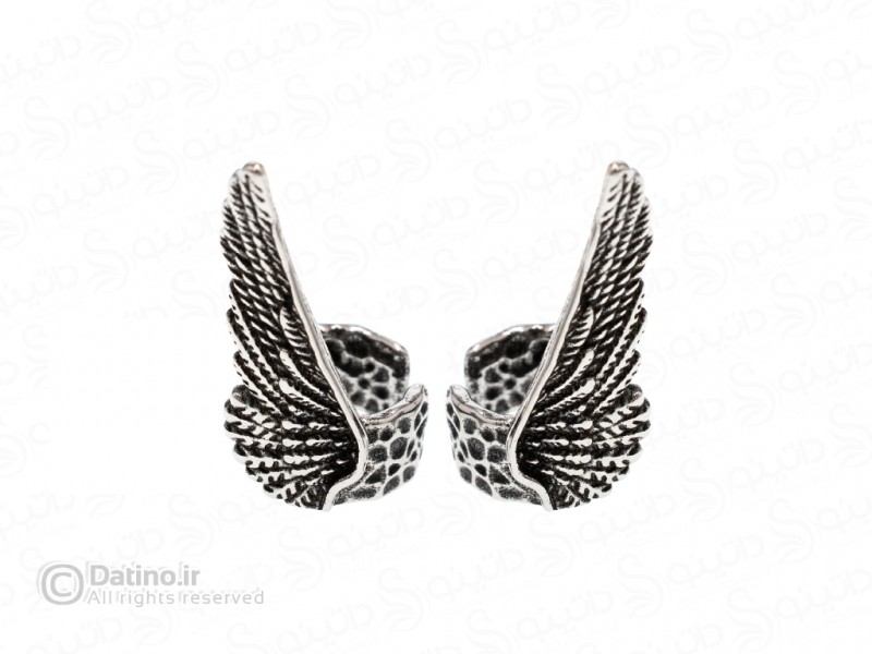عکس گوشواره استیل طرح بال فرشته لوکس 20629 - انواع مدل گوشواره استیل طرح بال فرشته لوکس 20629