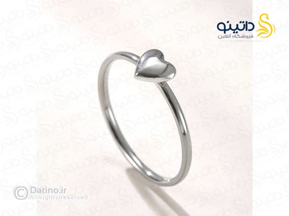 عکس حلقه ساده طرح تک قلب کلاسیک 20716 - انواع مدل حلقه ساده طرح تک قلب کلاسیک 20716