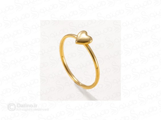 عکس حلقه ساده طرح تک قلب کلاسیک 20716 - انواع مدل حلقه ساده طرح تک قلب کلاسیک 20716