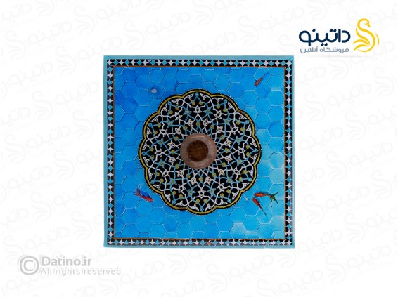 عکس قندان چوب و رزین طرح حوض ماهی شمسه 21128 - انواع مدل قندان چوب و رزین طرح حوض ماهی شمسه 21128