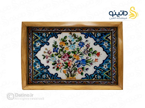 عکس سینی چوب و رزین مدرن طرح گل و شکوفه زرنگاری 21130 - انواع مدل سینی چوب و رزین مدرن طرح گل و شکوفه زرنگاری 21130