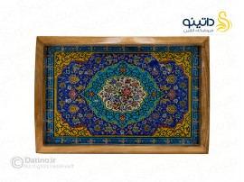 سینی چوب و رزین مدرن طرح نگارگری گلجام ایرانی 21132