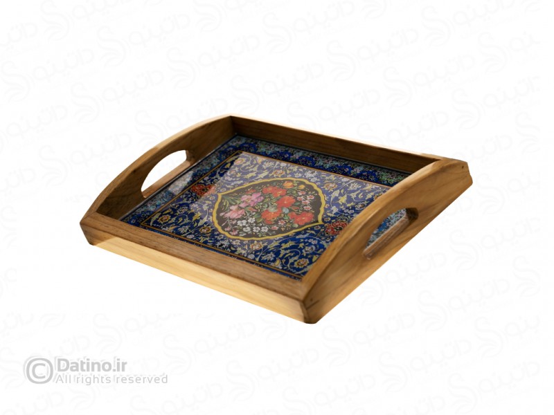 عکس سینی چوب و رزین مدرن طرح باغ گل و پرنده اسلیمی ایرانی 21133 - انواع مدل سینی چوب و رزین مدرن طرح باغ گل و پرنده اسلیمی ایرانی 21133