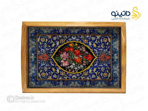 عکس ست سینی و قندان چوب و رزین طرح دیوارنگاره باغ گل و بلبل 21139 - انواع مدل ست سینی و قندان چوب و رزین طرح دیوارنگاره باغ گل و بلبل 21139