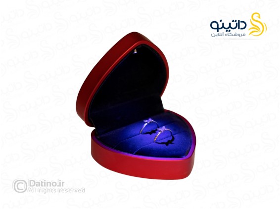 عکس جعبه انگشتر مخصوص 2 حلقه ای ای دی دار طرح قلب لوکس 21149 - انواع مدل جعبه انگشتر مخصوص 2 حلقه ای ای دی دار طرح قلب لوکس 21149
