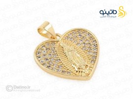 گردنبند زنانه و مردانه مدل قلب و بال فرشته طرح مریم مقدس 21246
