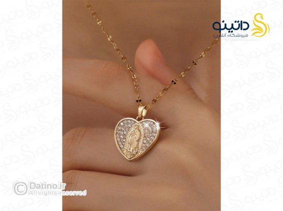 عکس گردنبند زنانه و مردانه مدل قلب و بال فرشته طرح مریم مقدس 21246 - انواع مدل گردنبند زنانه و مردانه مدل قلب و بال فرشته طرح مریم مقدس 21246