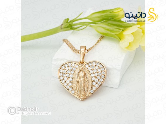 عکس گردنبند زنانه و مردانه مدل قلب و بال فرشته طرح مریم مقدس 21246 - انواع مدل گردنبند زنانه و مردانه مدل قلب و بال فرشته طرح مریم مقدس 21246