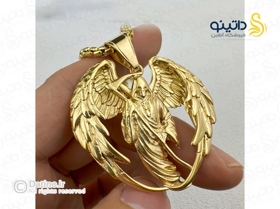 عکس گردنبند مردانه طرح فرشته مرگ 21247 - انواع مدل گردنبند مردانه طرح فرشته مرگ 21247
