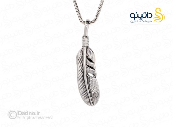 عکس گردنبند مردانه طرح پر اصیل سرخپوستی نگین فیروزه 21249 - انواع مدل گردنبند مردانه طرح پر اصیل سرخپوستی نگین فیروزه 21249