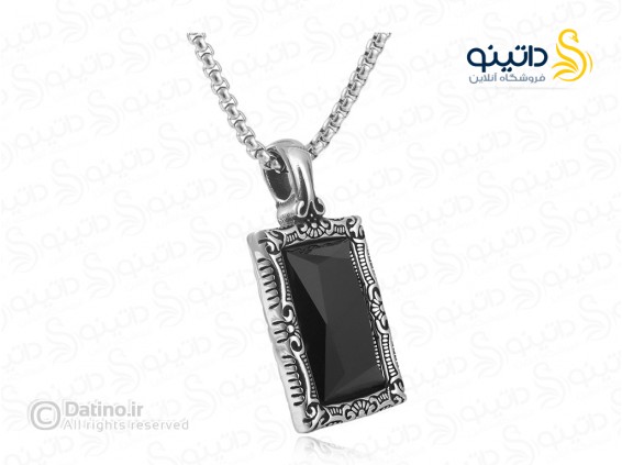 عکس گردنبند مردانه طرح سنگ باستانی کلاسیک 21251 - انواع مدل گردنبند مردانه طرح سنگ باستانی کلاسیک 21251